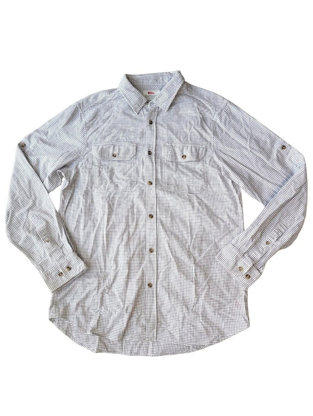 Fjallraven Forest Flannel Mens Medium Cotton Comfort Fit Shirt Plaid Check